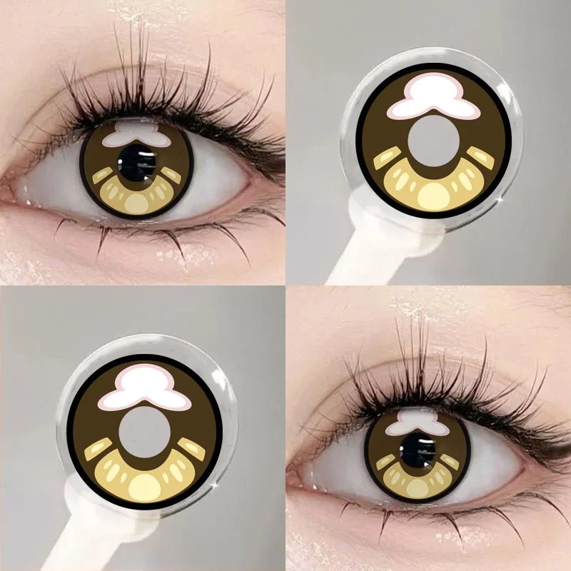 2Pcs Halloween Cosplay Color Contact Lenses for Eyes Crazy Red Anime Accessories Yellow Blue Pupilentes Fast Shipping