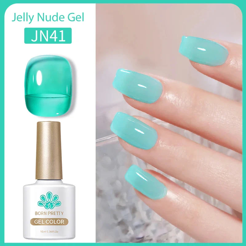 Transparen Gel Nail Polish Pink Jelly Nude Semi Transparent French Nail Camouflage UV Gel Varnish Soak Off Nail Art