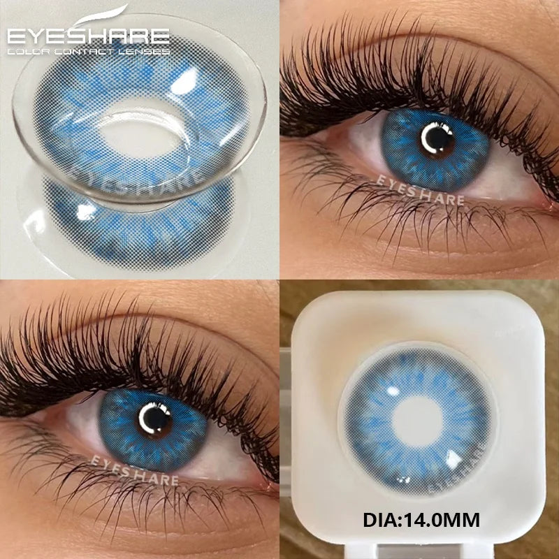 2Pcs Color Contact Lenses for Eyes Natural Gray Eye Lenses Brown Contact Lens Fashion Blue Lenses Green Contacs Yearly