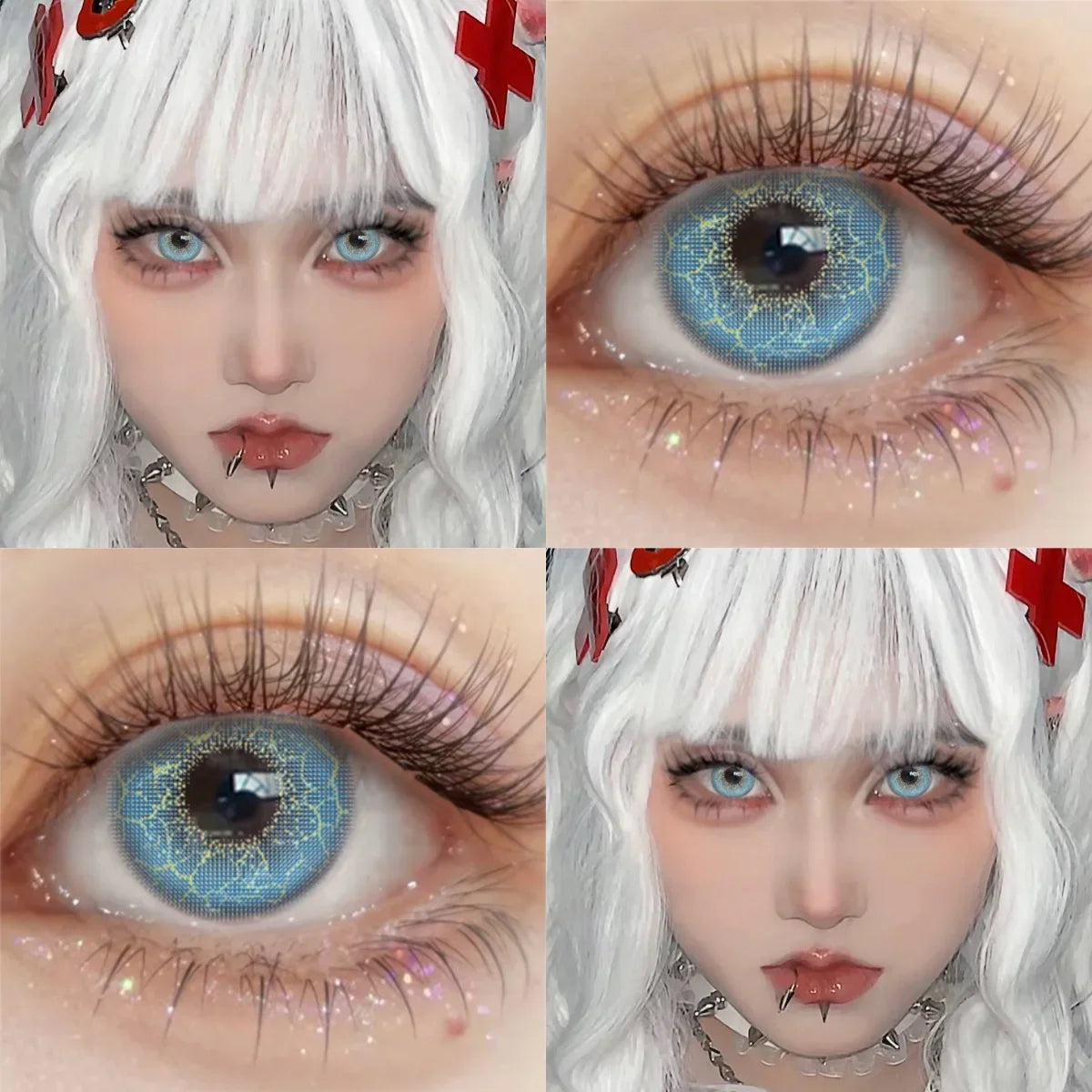 6 Months Disposable Kawaii Green Anime Cosplay Colored Contact Lenses for Coser Daily Party Eye Beauty Soft Contacts