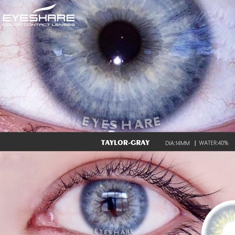 2pcsr Color Contact Lenses for Eyes Natural Blue Colored Lenses TAYLOR Contact lens Beautiful Pupil Cosmetics Yearly