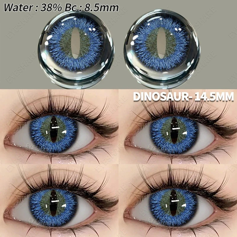2pcs Cosplay Colored Contact Lenses Anime Contact Lenses Blue Eye Lenses Yearly Crazy Halloween Makeup Colorful Lens