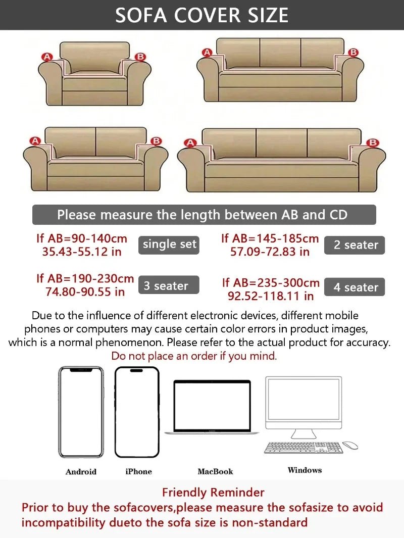 Stretch Sofa Cover Anti-Dust Armchair Protector Full-wrap Solid Corduroy Slipcover L Shape Corner Couch Cover ( 1/2/3/4 Seater )