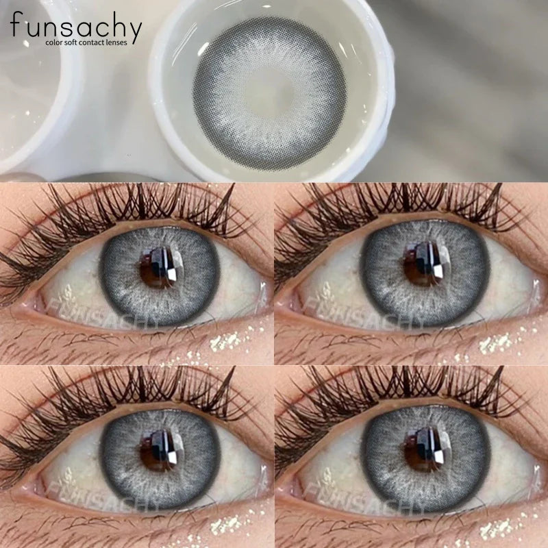 Natural Brown Contact Lense for Eyes Colorcon Blue Lenses Beautiful Gray Pupils Cosmetics Yearly Soft Eyes Contact Lens