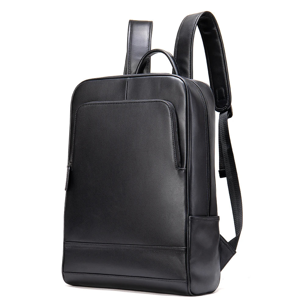 Large Capacity Waterproof Leather Laptop Backpack for Business & Travel