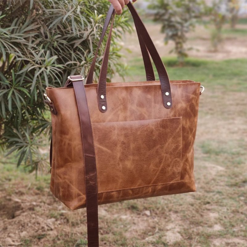Stylish Handmade Genuine Leather Tote Bag