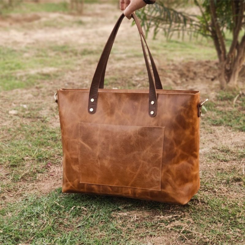 Stylish Handmade Genuine Leather Tote Bag