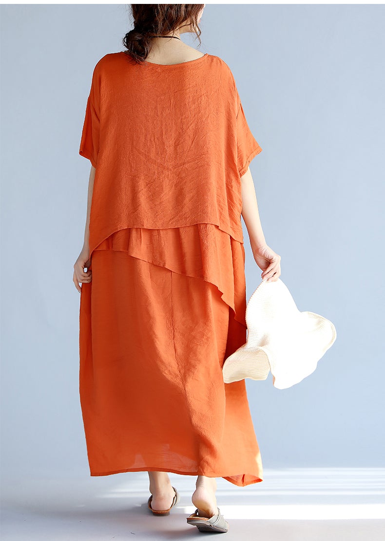 Plus Sizes Summer Women Linen Long Dresses-Dresses-Free Shipping at meselling99