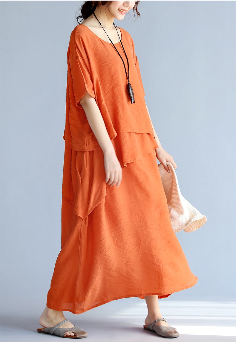 Plus Sizes Summer Women Linen Long Dresses-Dresses-Free Shipping at meselling99