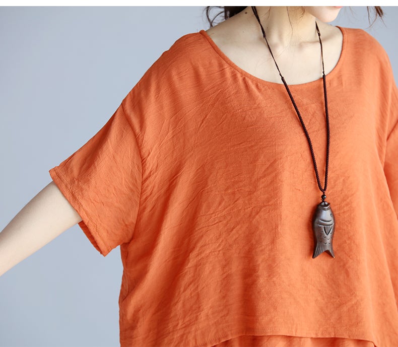 Plus Sizes Summer Women Linen Long Dresses-Dresses-Free Shipping at meselling99