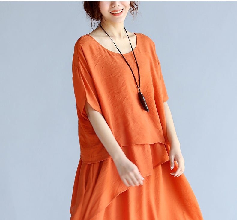Plus Sizes Summer Women Linen Long Dresses-Dresses-Free Shipping at meselling99
