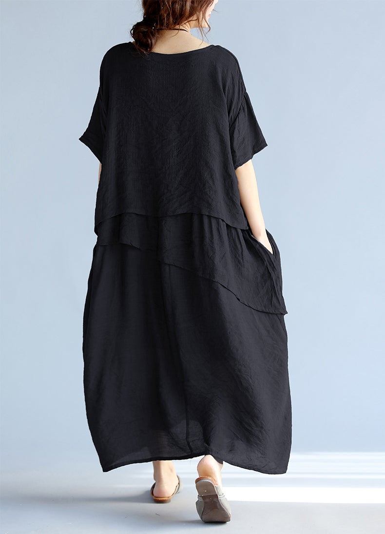 Plus Sizes Summer Women Linen Long Dresses-Dresses-Free Shipping at meselling99