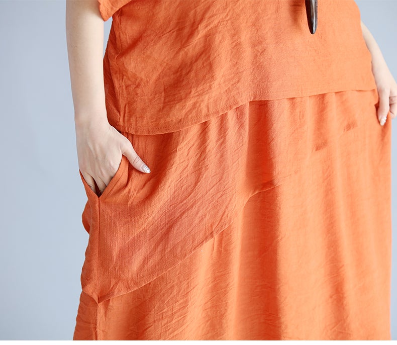 Plus Sizes Summer Women Linen Long Dresses-Dresses-Free Shipping at meselling99