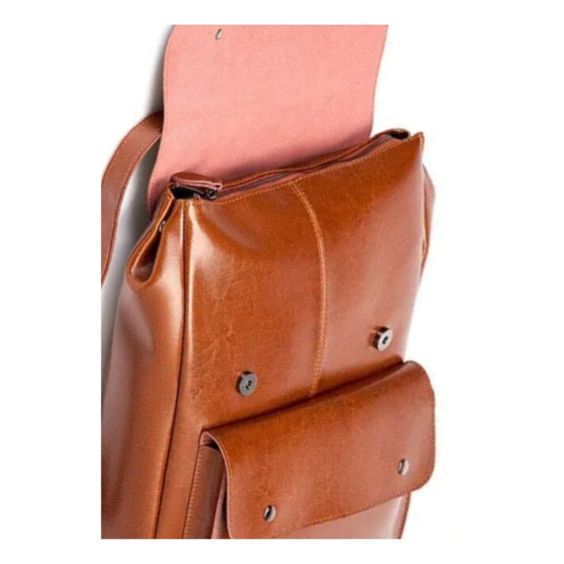 Women Retro Design Luxury Leather Backpack - Casual Portable Travel Bag