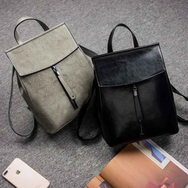 Vintage Genuine Leather Women's Backpack – Travel & Shoulder Bag