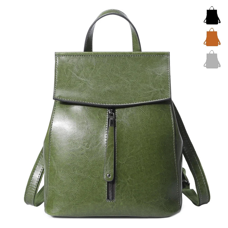 Vintage Genuine Leather Women's Backpack – Travel & Shoulder Bag