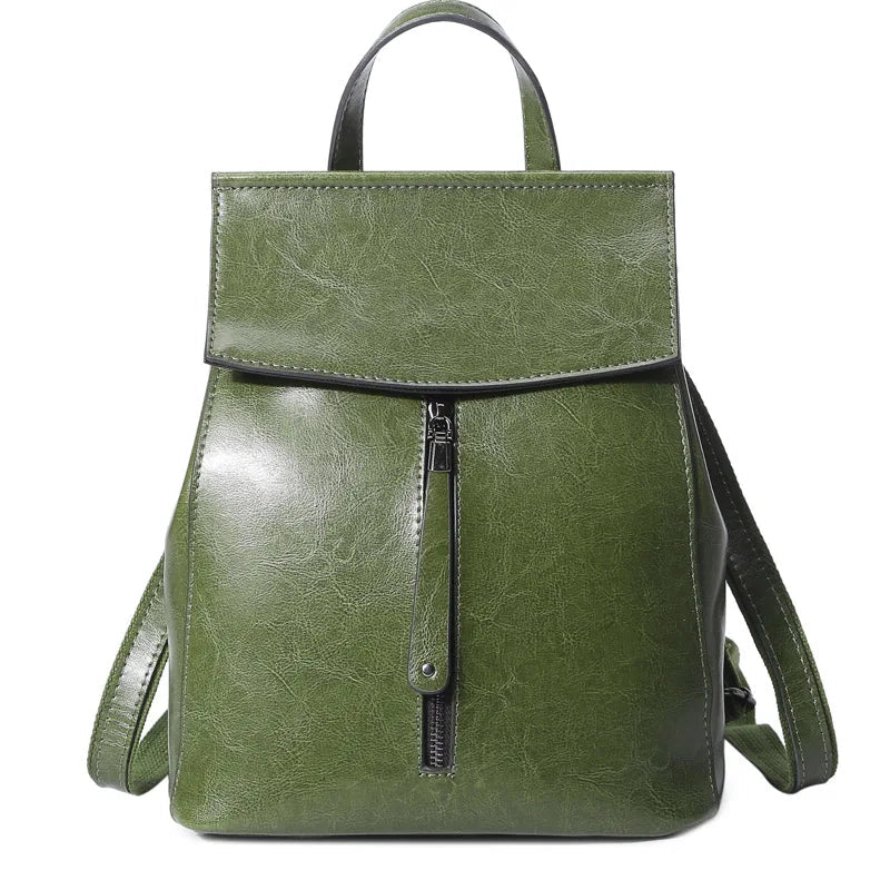 Vintage Genuine Leather Women's Backpack – Travel & Shoulder Bag