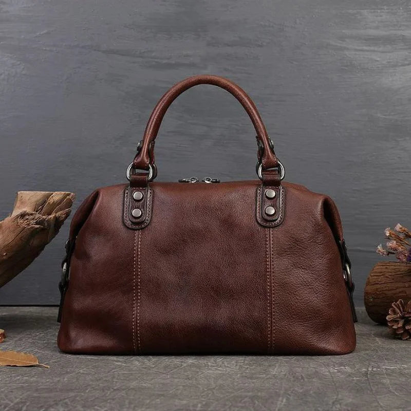 Vintage Totem Genuine Leather Women's Dumpling Bag