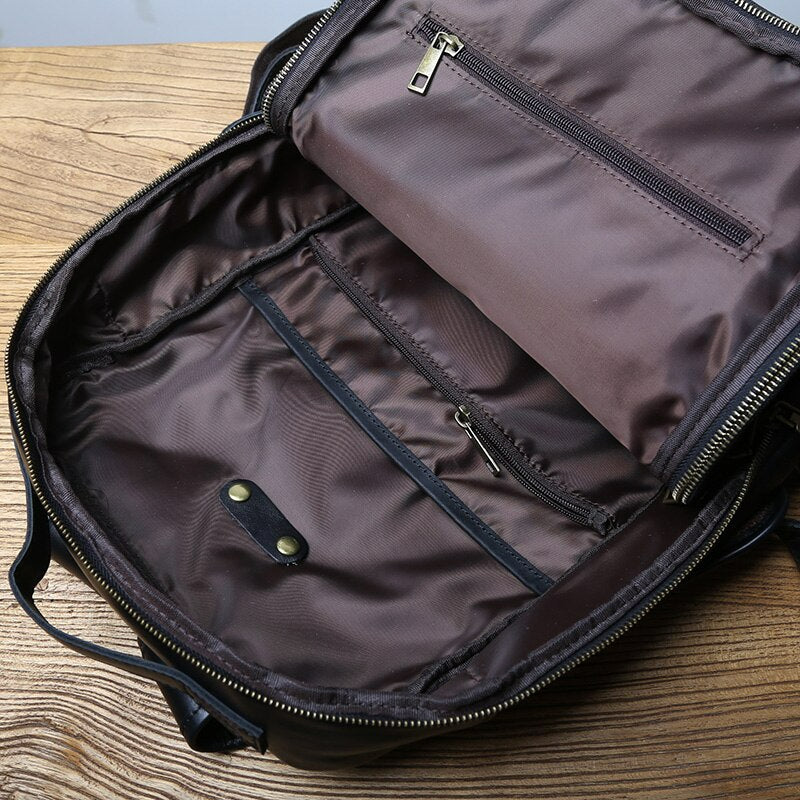 Vintage Vegetated Tanned Leather Men's Shoulder Bag I Backpack