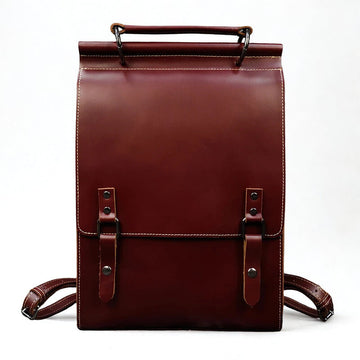 Vintage Crazy Horse Genuine Leather Backpack for Men & Women – A4 School & Laptop Daypack Rucksack