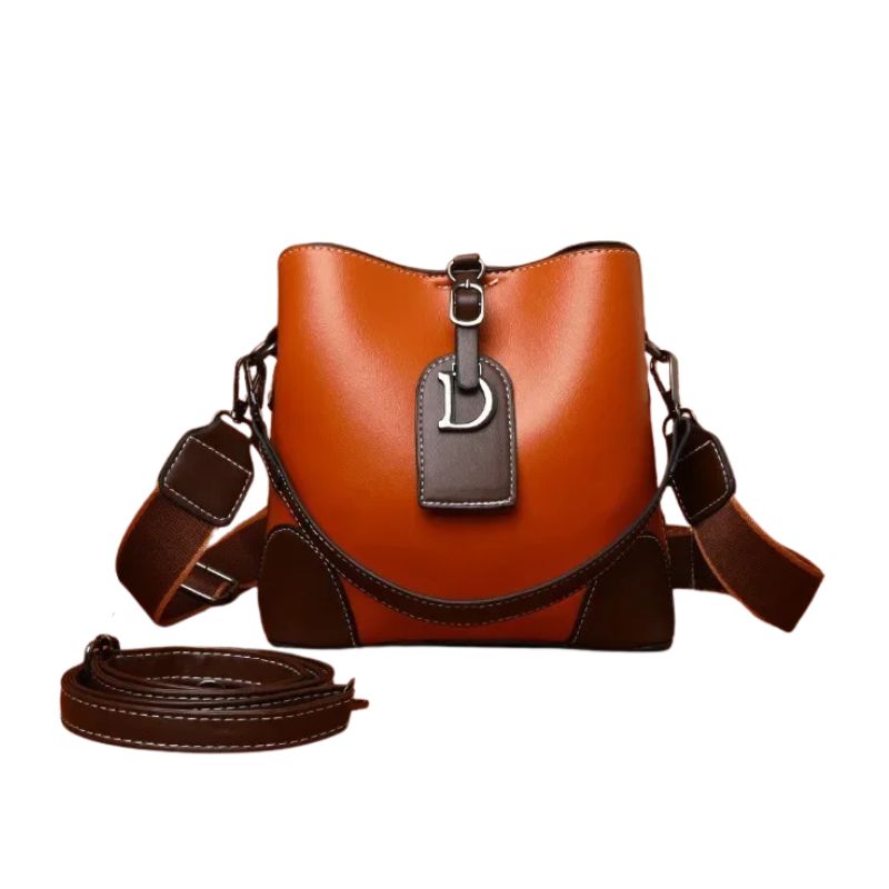 Women's Luxury Travel Bag– Retro Textured Bucket Shoulder & Crossbody Bag