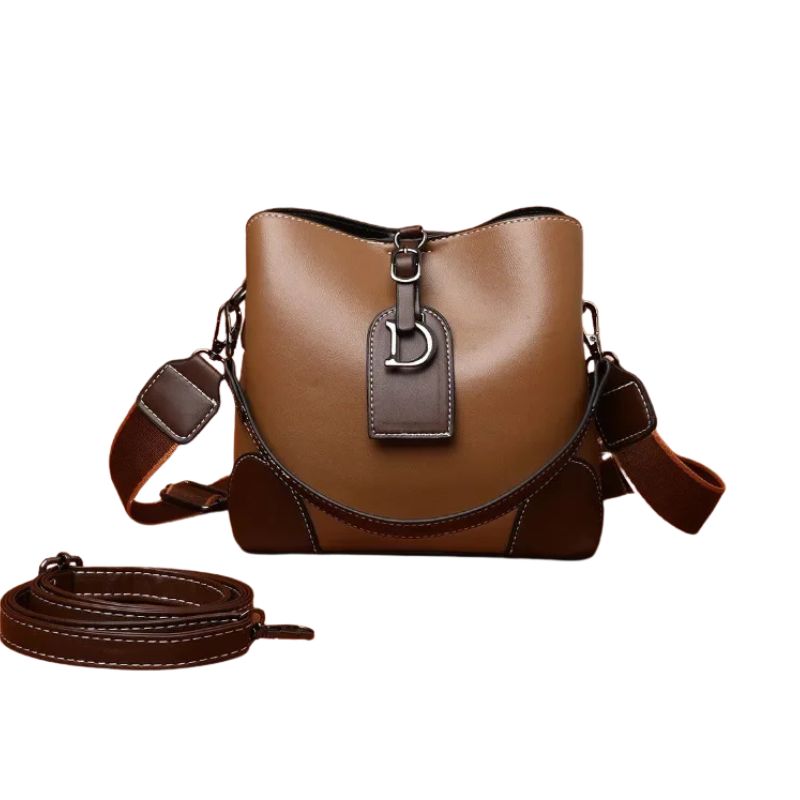 Women's Luxury Travel Bag– Retro Textured Bucket Shoulder & Crossbody Bag