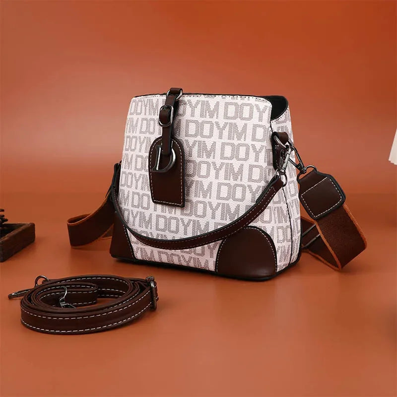 Women's Luxury Travel Bag– Retro Textured Bucket Shoulder & Crossbody Bag