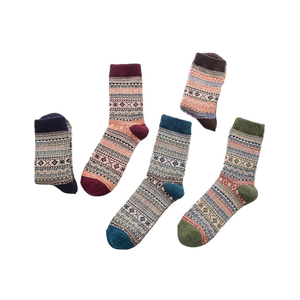 Retro Ethnic Style Thick Warm Wool Socks