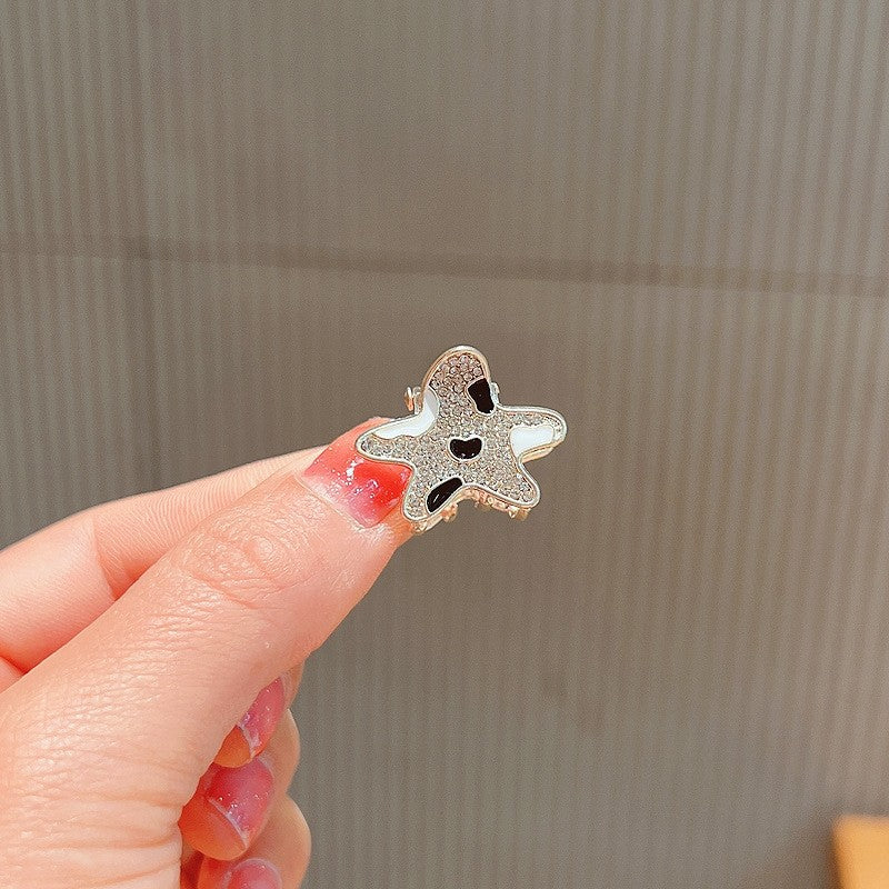 Mini Checkerboard Rhinestone Hair Claw Clip