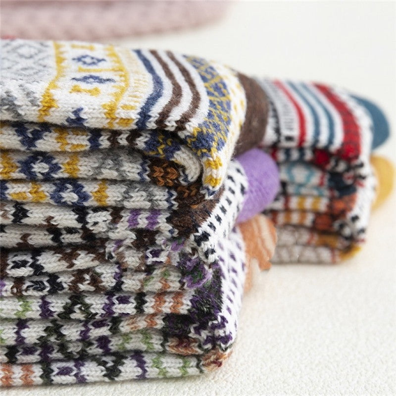 Breathable Soft Thick Mid-Calf Length Sock(A Set Of Five Pairs)