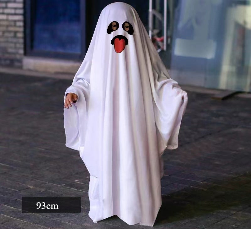 Cross Halloween horror dress up cos party white costume masquerade party children adult ghost cape cape