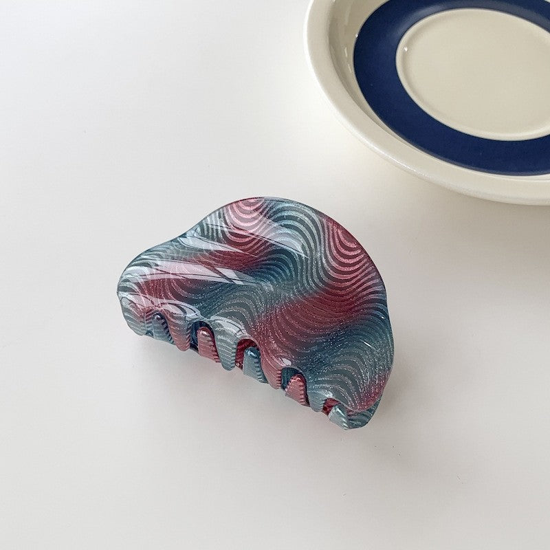 Colorful Wave Print Hair Claw Clip