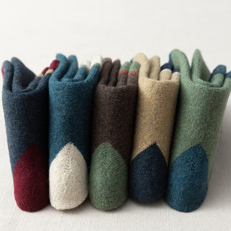 Simple Thick Wear-Resisting Mid-Calf Length Sock(A Set Of Five Pairs)