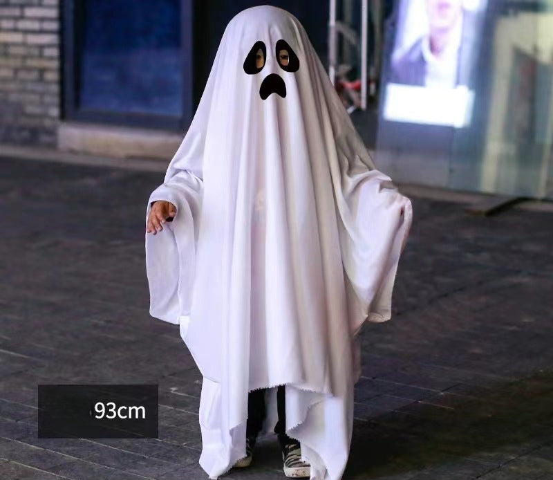Cross Halloween horror dress up cos party white costume masquerade party children adult ghost cape cape