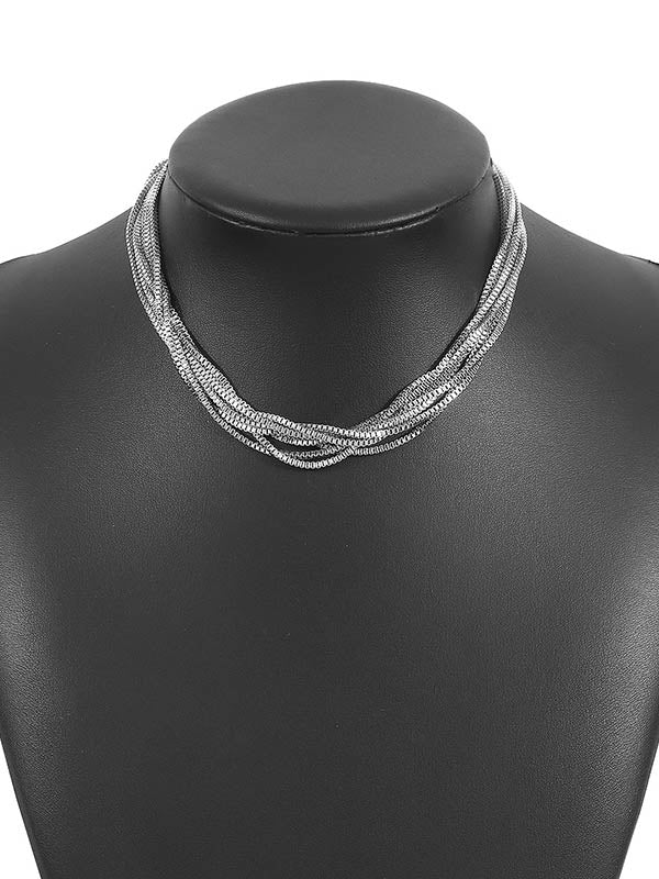 Chains Geometric Layered Necklaces Accessories