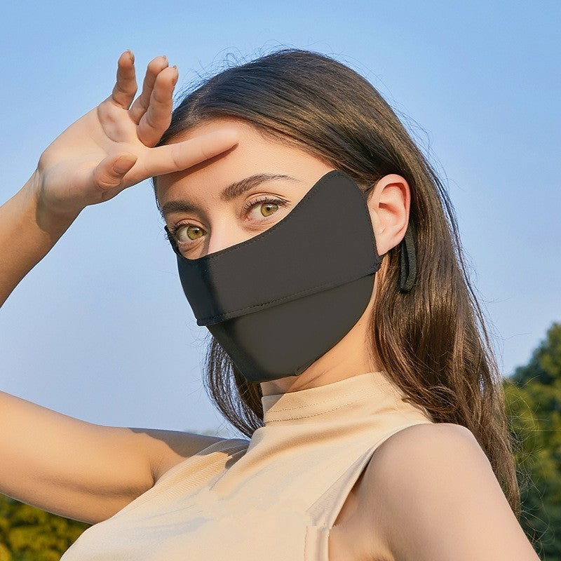 Solid Color Breathable Sun Protection Face Mask