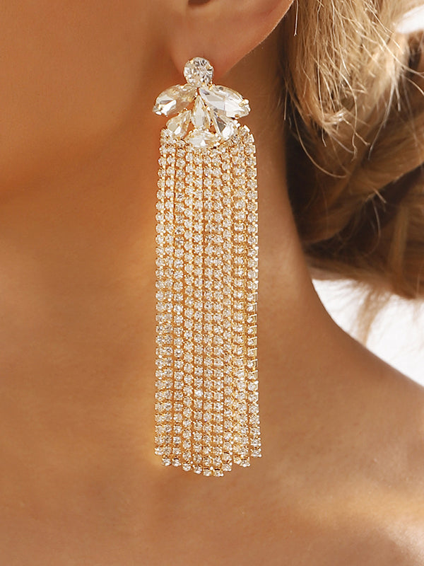 Geometric Tasseled Drop Earrings