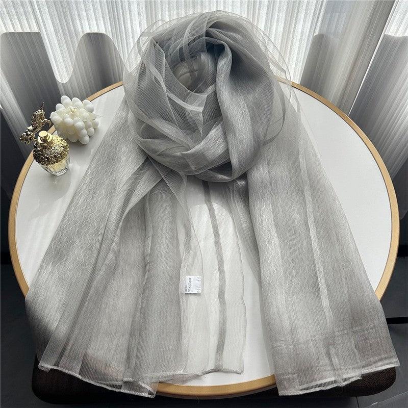 Fashion Plaid Scarf With Gold Trim