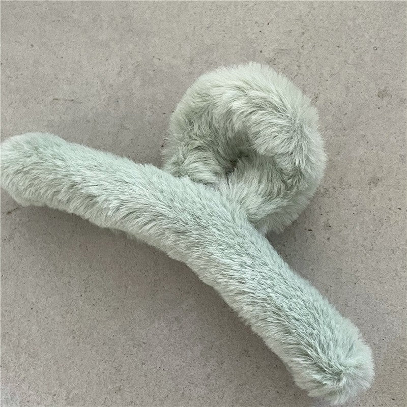 Solid Color Furry Hair Claw Clip