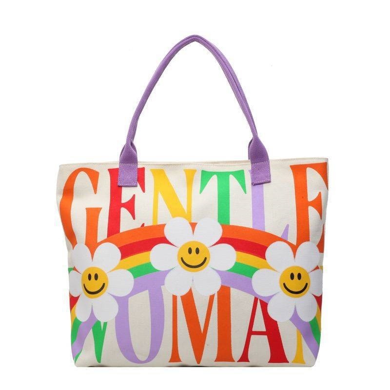 Fashion Print Large Canvas Bag