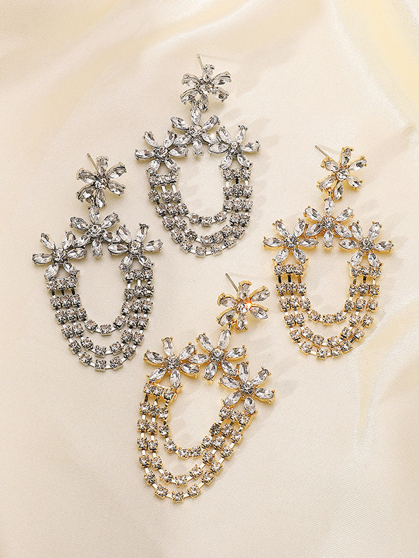 Geometric Tasseled Drop Earrings