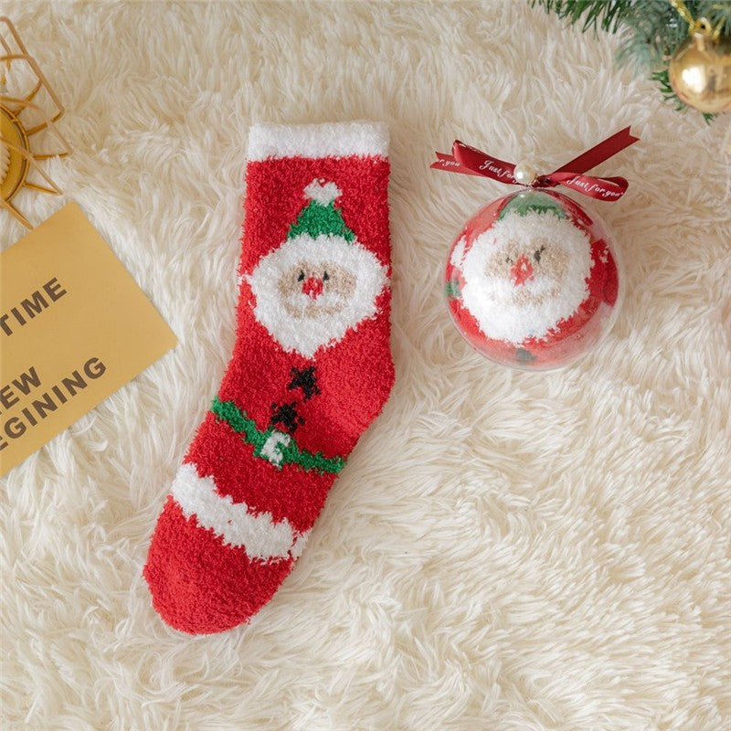 Thickened Coral Fleece Christmas Socks