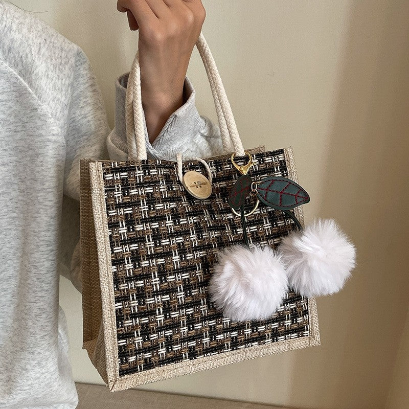 Large Capacity Shoulder Bag With Scarf