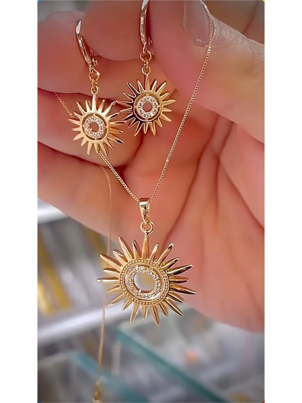 Heart Shape Drop Earrings + Necklaces Accessories