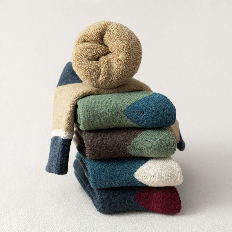 Simple Thick Wear-Resisting Mid-Calf Length Sock(A Set Of Five Pairs)