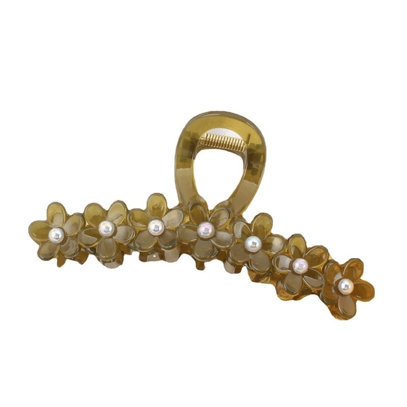 Small Flower Solid Color Claw Clip