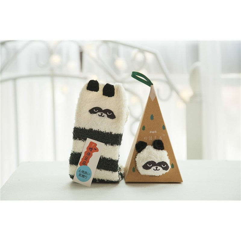 Deer Doll Elderly Bow-Tie Monkey Striped Dog Mid-Calf Socks