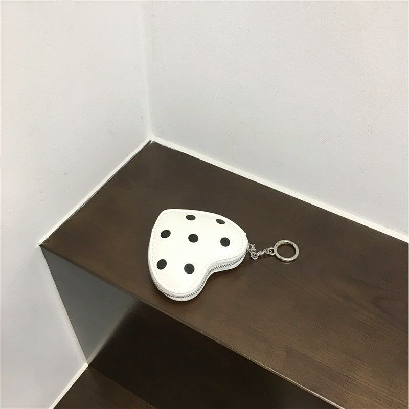 Cute Polka Dot Heart Coin Purse