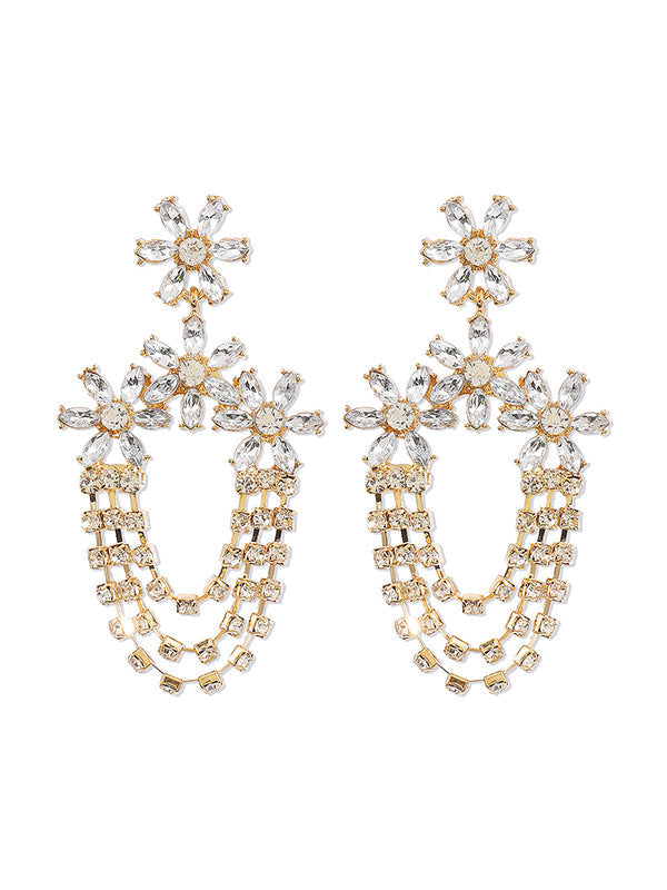 Geometric Tasseled Drop Earrings