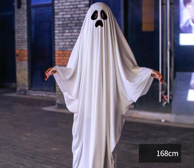 Cross Halloween horror dress up cos party white costume masquerade party children adult ghost cape cape